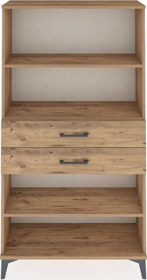 Arges Dolap 3 Raflı 2 Çekmeceli 88x30x163 Çam-Çam