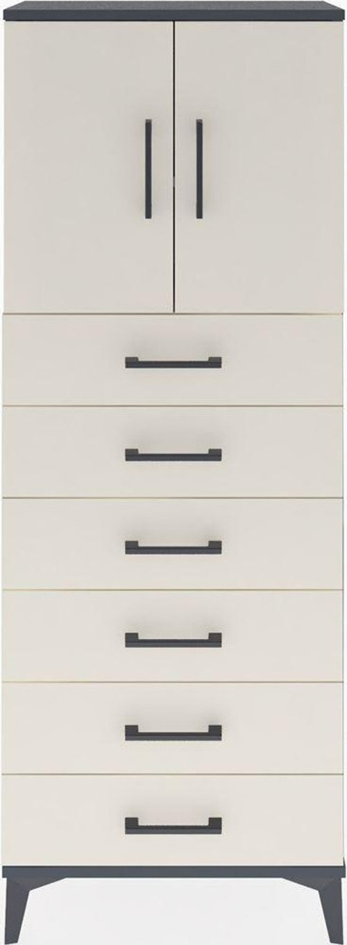 Arges Dolap 2 Raflı 6 Çekmeceli 2 Kapaklı 60 x 30 x 163 cm Antrasit - Aytaşı