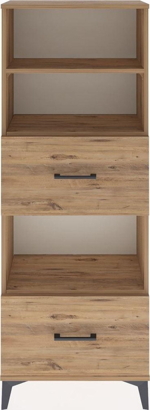 Arges Dolap 3 Raflı 2 Çekmeceli 60x30x163 Çam-Çam