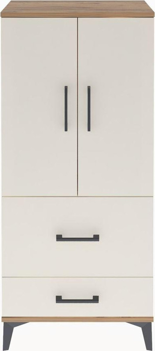 Arges Dolap Tek Raflı 2 Çekmeceli 2 Kapaklı 60x30x134 Çam-Aytaşı