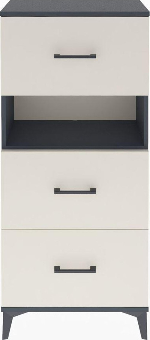 Arges Dolap Tek Raflı 3 Çekmeceli 60x30x134 Antrasit-Aytaşı