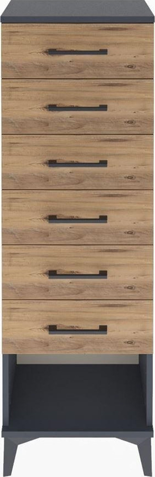 Arges Dolap 6 Çekmeceli 44 x 30 x 134 cm Antrasit - Çam