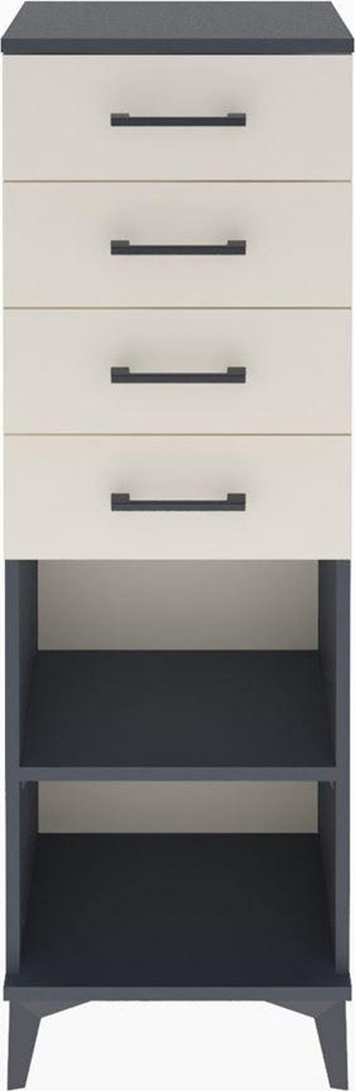 Arges Dolap Tek Raflı 4 Çekmeceli 44x30x134 Antrasit-Aytaşı