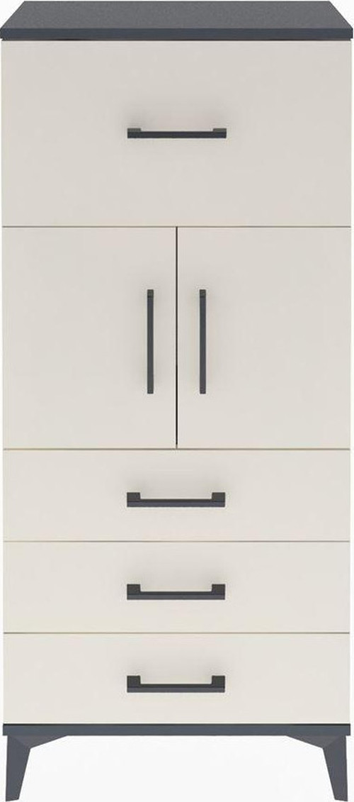 Arges Dolap Tek Raflı 4 Çekmeceli 2 Kapaklı 60x30x134 Antrasit-Aytaşı