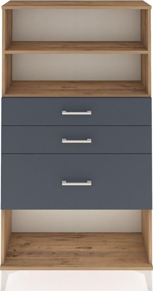 Arges Dolap 2 Raflı 3 Çekmeceli 88x30x163 Çam-Antrasit