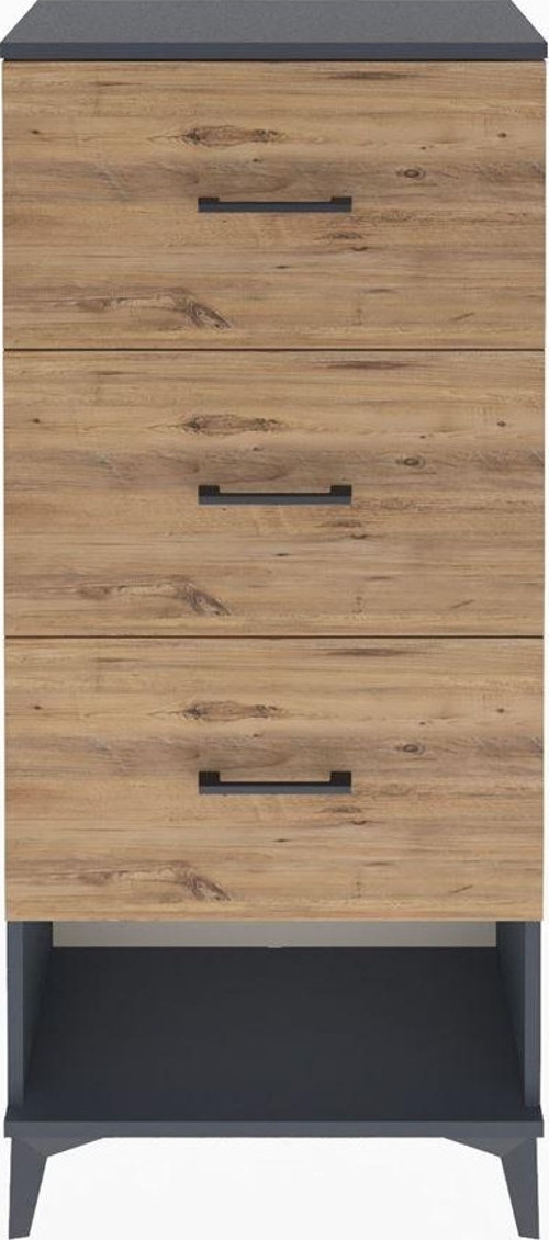 Arges Dolap 3 Çekmeceli 60x30x134 Antrasit-Çam