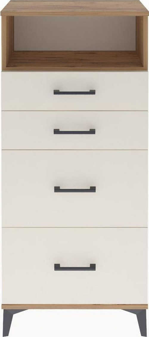 Arges Dolap Tek Raflı 4 Çekmeceli 60x30x134 Çam-Aytaşı