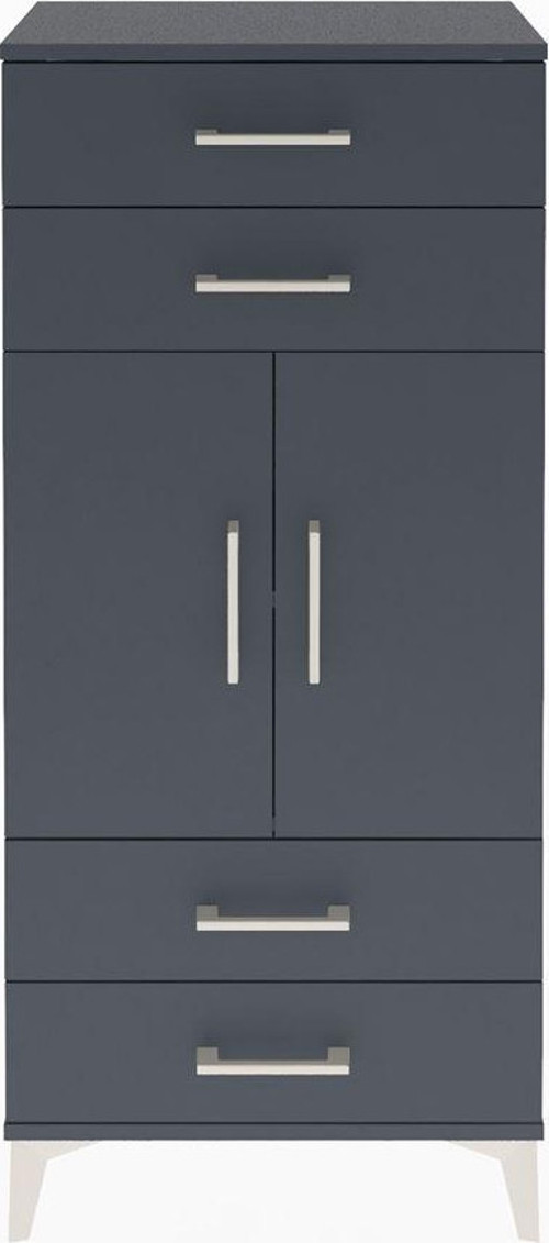 Arges Dolap 2 Raflı 4 Çekmeceli 2 Kapaklı 60x30x134 Antrasit-Antrasit