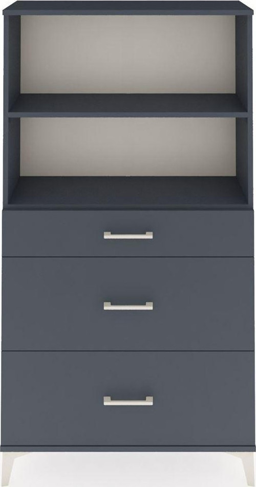 Arges Dolap 2 Raflı 3 Çekmeceli 88x30x163 Antrasit-Antrasit