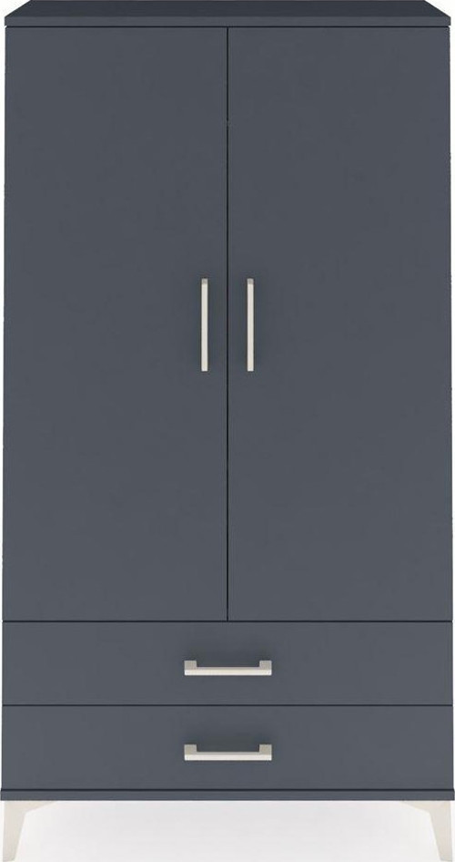 Arges Dolap 2 Raflı 2 Çekmeceli 1 Askılı 88 x 30 x 163 cm Antrasit - Antrasit