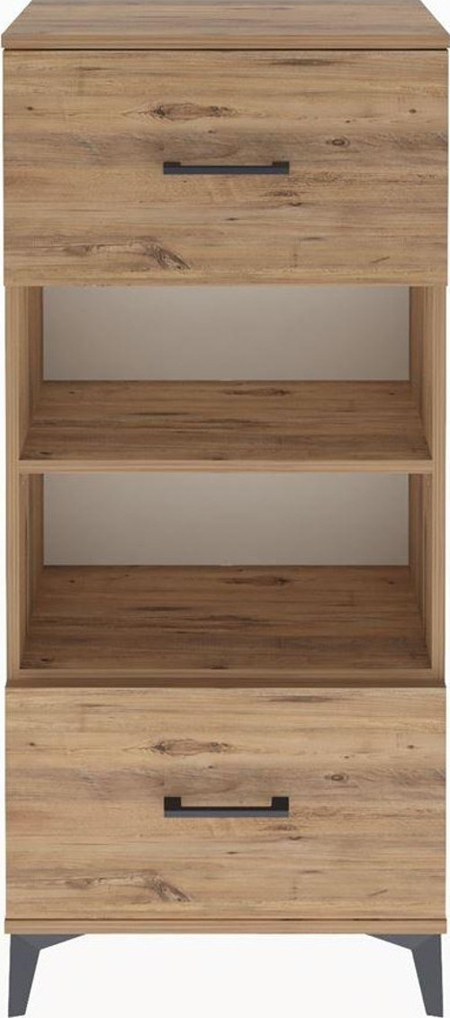 Arges Dolap 2 Raflı 2 Çekmeceli 60x30x134 Çam-Çam