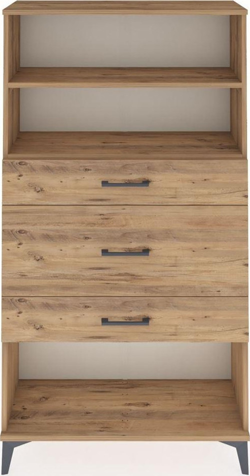 Arges Dolap 2 Raflı 3 Çekmeceli 88x30x163 Çam-Çam