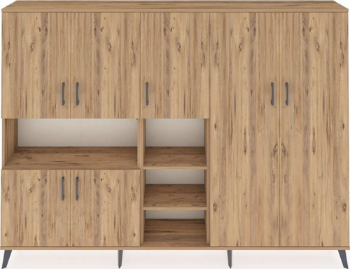 Arges Dolap 13 Raflı 7 Kapaklı 220x30x163 Çam-Çam