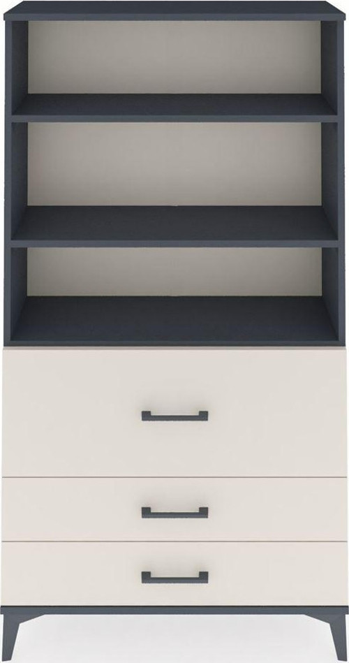 Arges Dolap 3 Raflı 3 Çekmeceli 88x30x163 Antrasit-Aytaşı