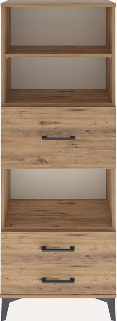Arges Dolap 3 Raflı 3 Çekmeceli 60x30x163 Çam-Çam