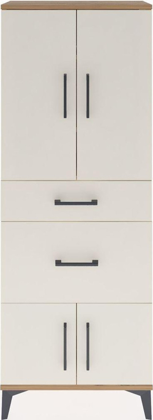 Arges Dolap 3 Raflı 2 Çekmeceli 4 Kapaklı 60x30x163 Çam-Aytaşı