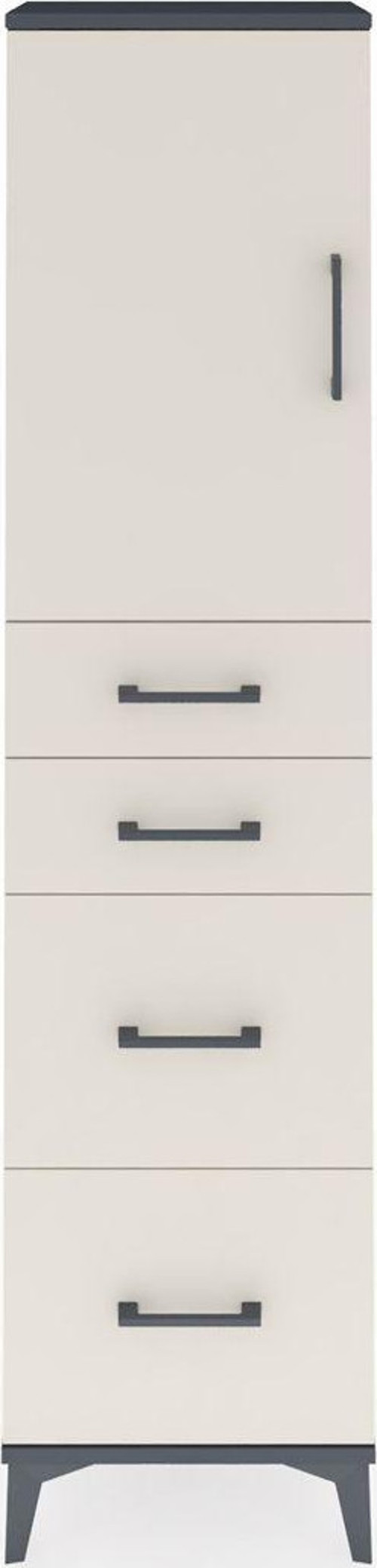 Arges Dolap 1 Raflı 4 Çekmeceli 1 Kapaklı 44 x 30 x 182 cm Antrasit - Aytaşı
