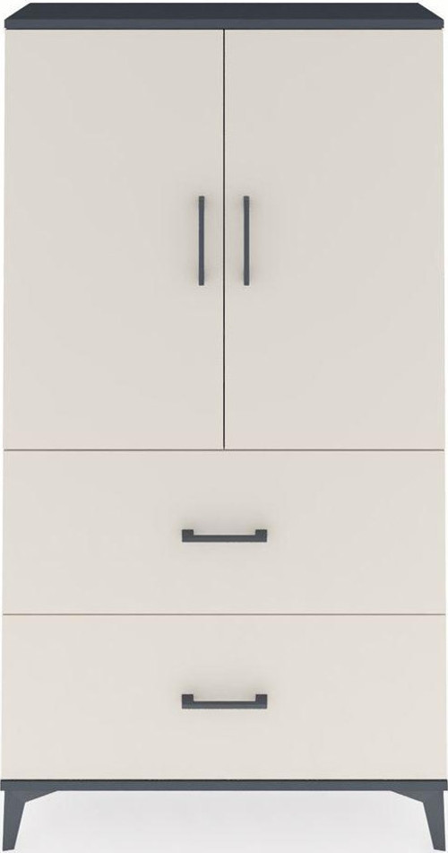 Arges Dolap 3 Raflı 2 Çekmeceli 2 Kapaklı 88x30x163 Antrasit-Aytaşı