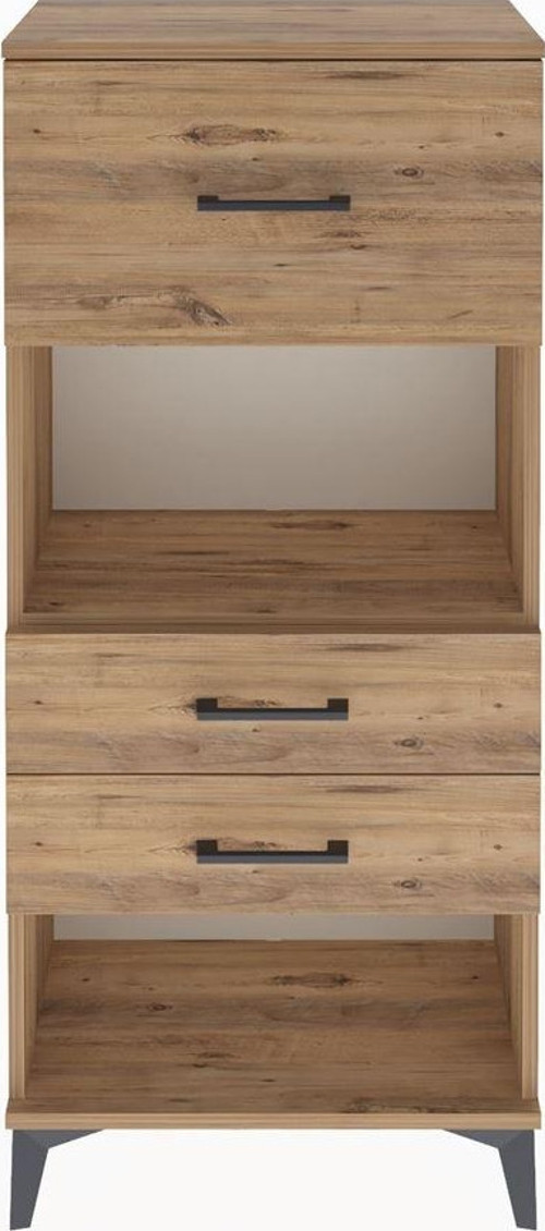 Arges Dolap Tek Raflı 3 Çekmeceli 60x30x134 Çam-Çam