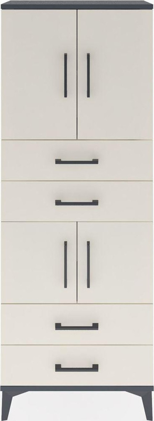 Arges Dolap 3 Raflı 4 Çekmeceli 4 Kapaklı 60 x 30 x 163 cm Antrasit - Aytaşı