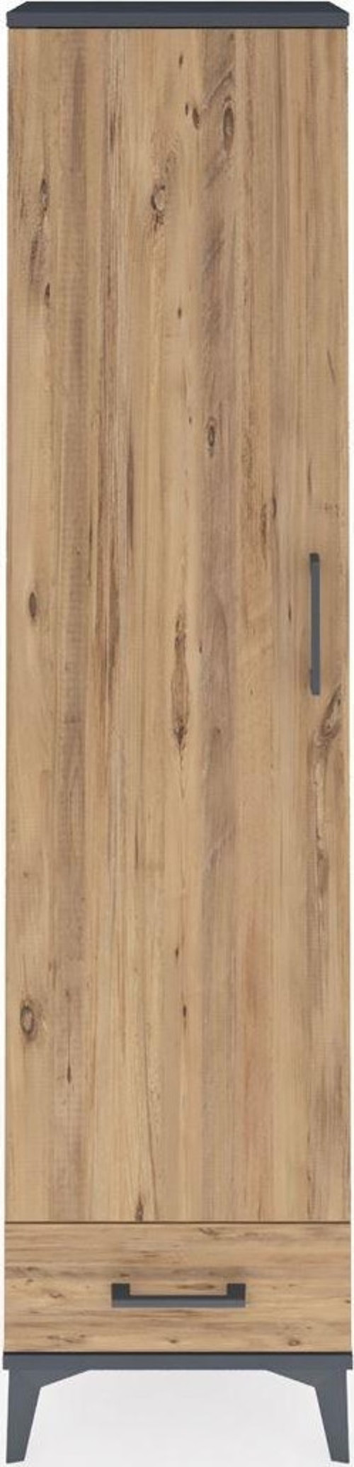 Arges Dolap 5 Raflı Tek Çekmeceli Tek Kapaklı 44x30x182 Antrasit-Çam
