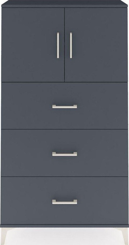 Arges Dolap 2 Raflı 3 Çekmeceli 2 Kapaklı 88x30x163 Antrasit-Antrasit