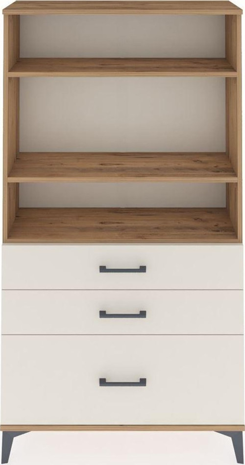 Arges Dolap 3 Raflı 3 Çekmeceli 88x30x163 Çam-Aytaşı