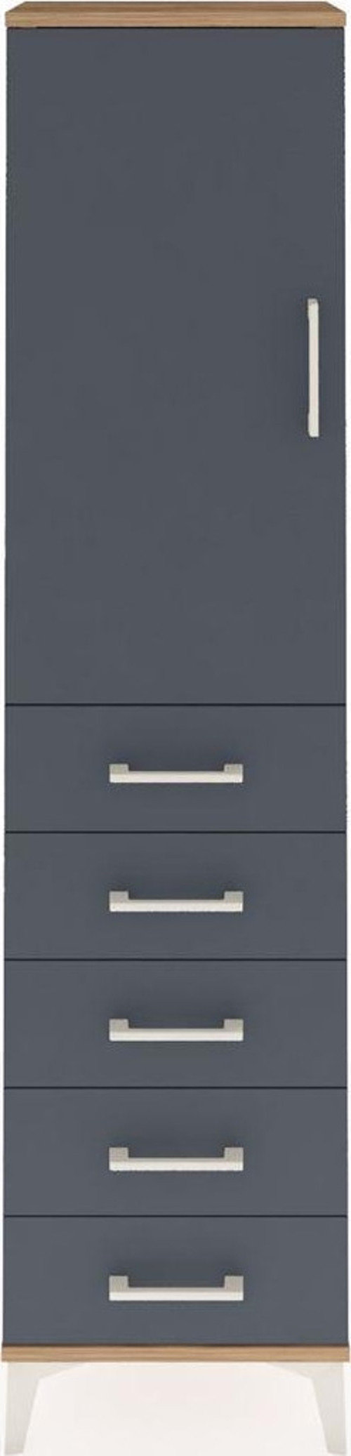 Arges Dolap 1 Raflı 5 Çekmeceli 1 Askılı 44 x 30 x 182 cm Çam - Antrasit
