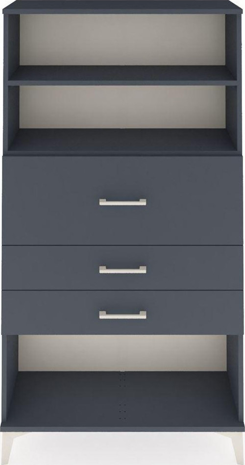 Arges Dolap 2 Raflı 3 Çekmeceli 88x30x163 Antrasit-Antrasit