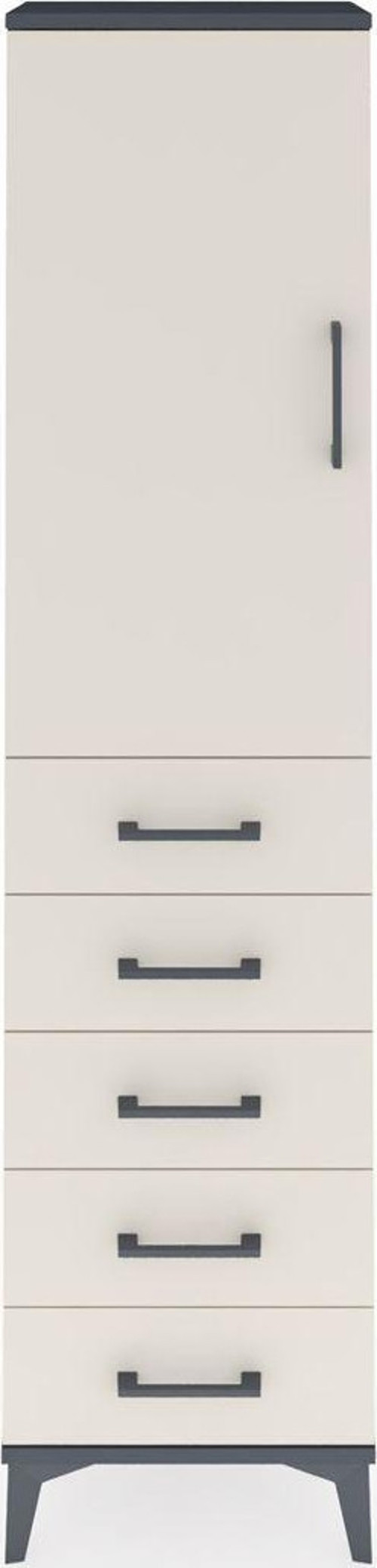 Arges Dolap 1 Raflı 5 Çekmeceli 1 Askılı 44 x 30 x 182 cm Antrasit - Aytaşı