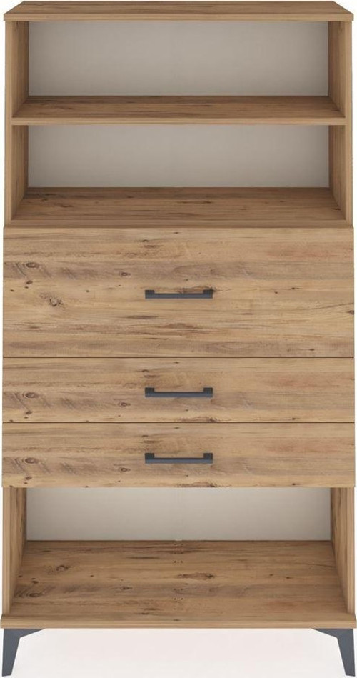 Arges Dolap 2 Raflı 3 Çekmeceli 88x30x163 Çam-Çam