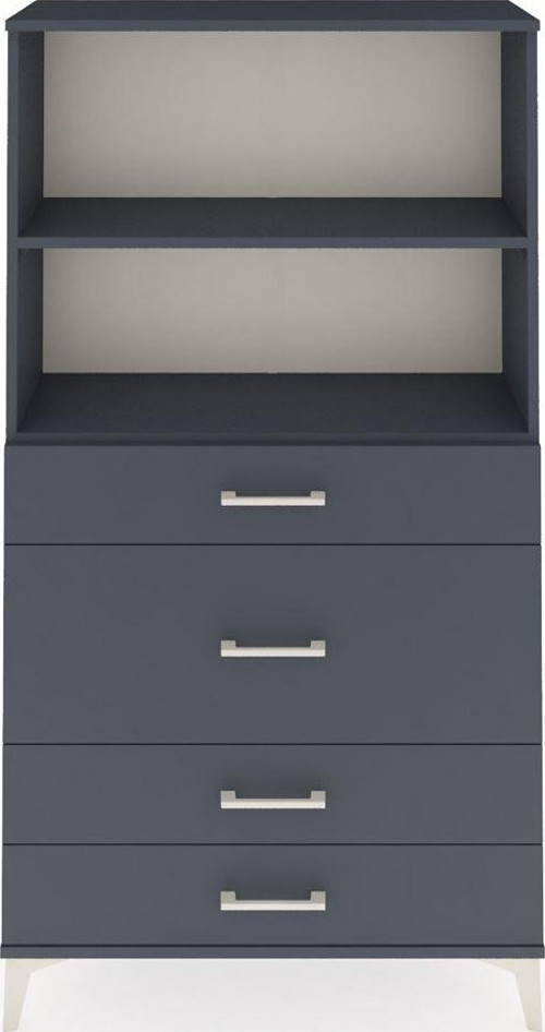 Arges Dolap 2 Raflı 4 Çekmeceli 88x30x163 Antrasit-Antrasit