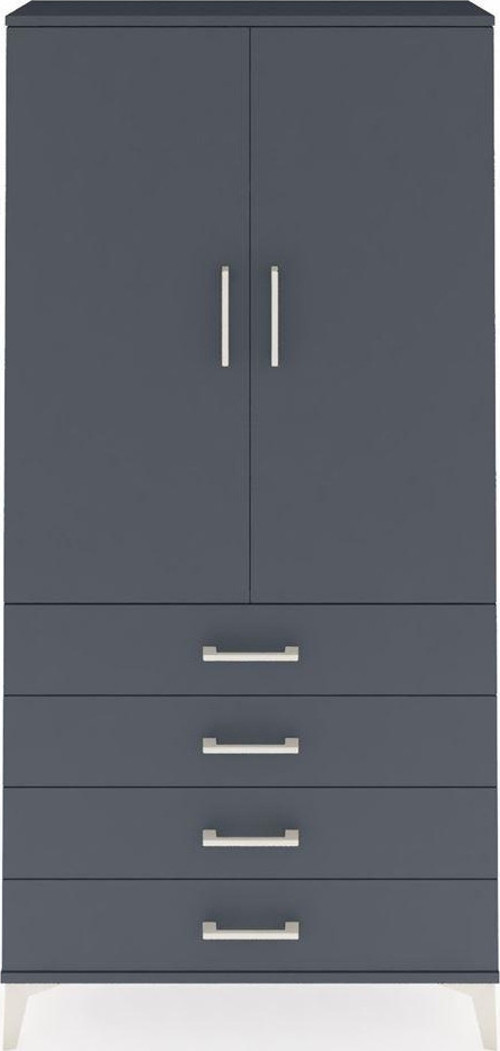 Arges Dolap 1 Raflı 4 Çekmeceli 1 Askılı 88 x 30 x 182 cm Antrasit - Antrasit
