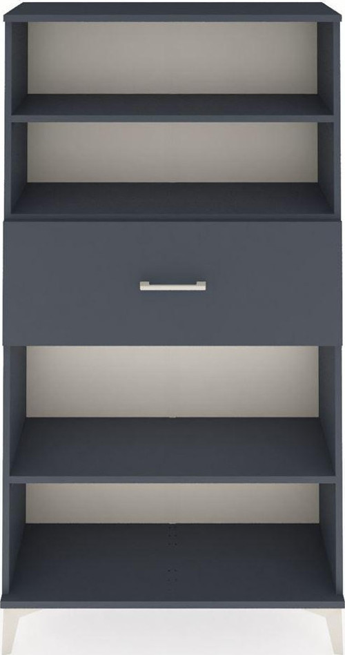 Arges Dolap 3 Raflı Tek Çekmeceli 88x30x163 Antrasit-Antrasit