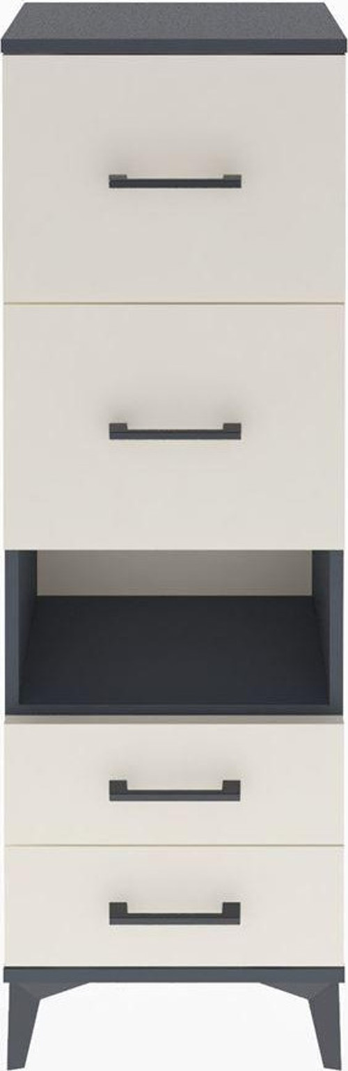 Arges Dolap Tek Raflı 4 Çekmeceli 44x30x134 Antrasit-Aytaşı