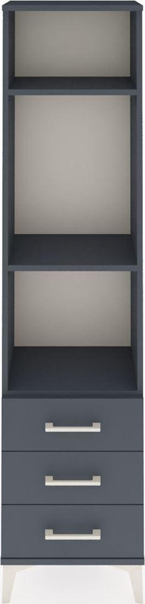 Arges Dolap 3 Raflı 3 Çekmeceli 44x30x182 Antrasit-Antrasit