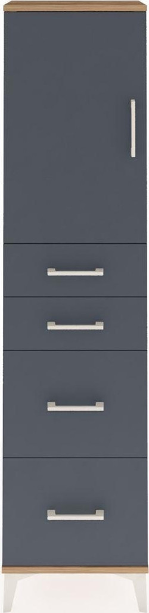 Arges Dolap 1 Raflı 4 Çekmeceli 1 Kapaklı 44 x 30 x 182 cm Çam - Antrasit