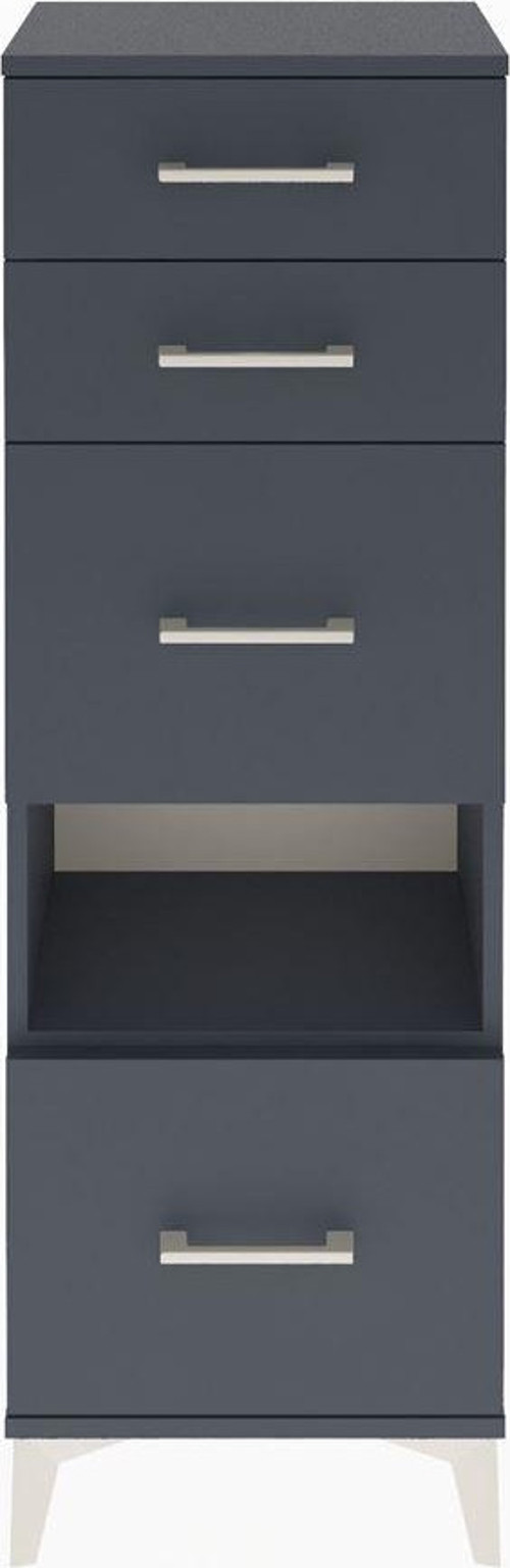 Arges Dolap Tek Raflı 4 Çekmeceli 44x30x134 Antrasit-Antrasit