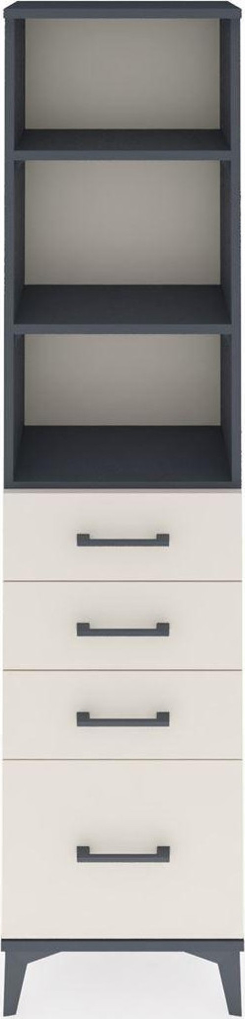 Arges Dolap 3 Raflı 4 Çekmeceli 44x30x182 Antrasit-Aytaşı