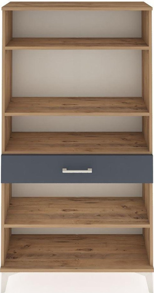 Arges Dolap 4 Raflı Tek Çekmeceli 88x30x163 Çam-Antrasit