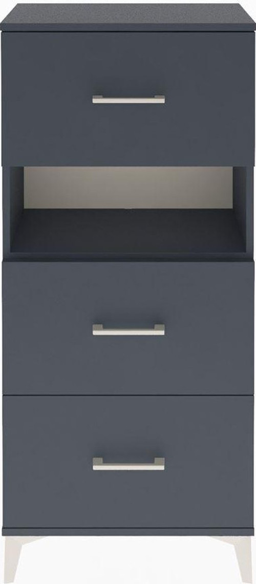 Arges Dolap 1 Raflı 3 Çekmeceli 60 x 30 x 134 cm Antrasit - Antrasit