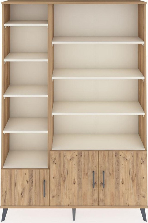 Arges Dolap 10 Raflı 3 Kapaklı 132x30x195 Çam-Çam/Aytaşı