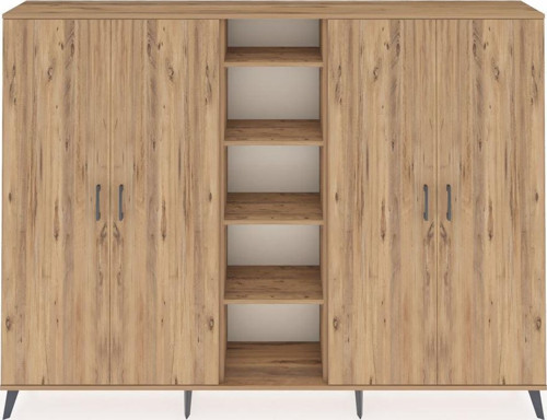Arges Dolap 12 Raflı 4 Kapaklı 220x30x163 Çam-Çam