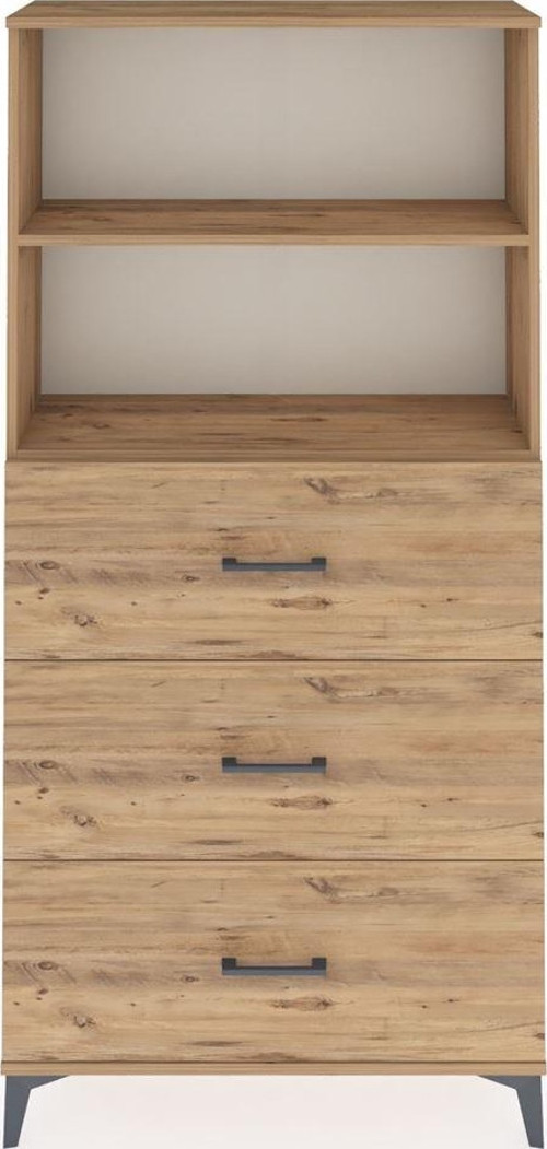 Arges Dolap 2 Raflı 3 Çekmeceli 88 x 30 x 182 cm Çam - Çam