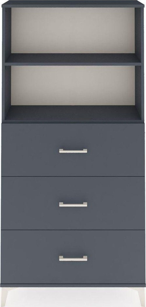 Arges Dolap 2 Raflı 3 Çekmeceli 88 x 30 x 182 cm Antrasit - Antrasit