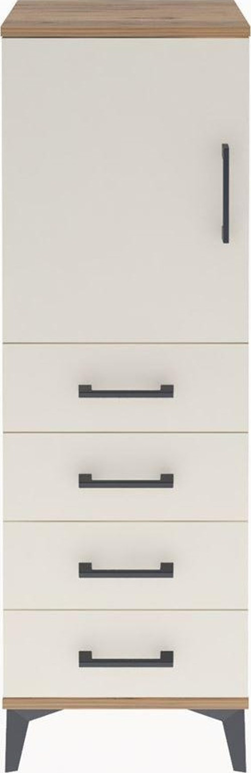 Arges Dolap 2 Raflı 4 Çekmeceli Tek Kapaklı 44x30x134 Çam-Aytaşı