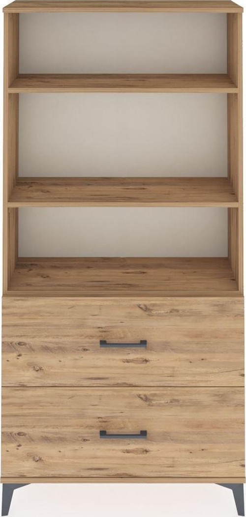 Arges Dolap 3 Raflı 2 Çekmeceli 88x30x182 Çam-Çam