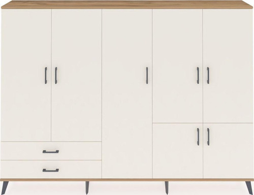 Arges Dolap 12 Raflı 2 Çekmeceli 7 Kapaklı 220x30x163 Çam-Aytaşı