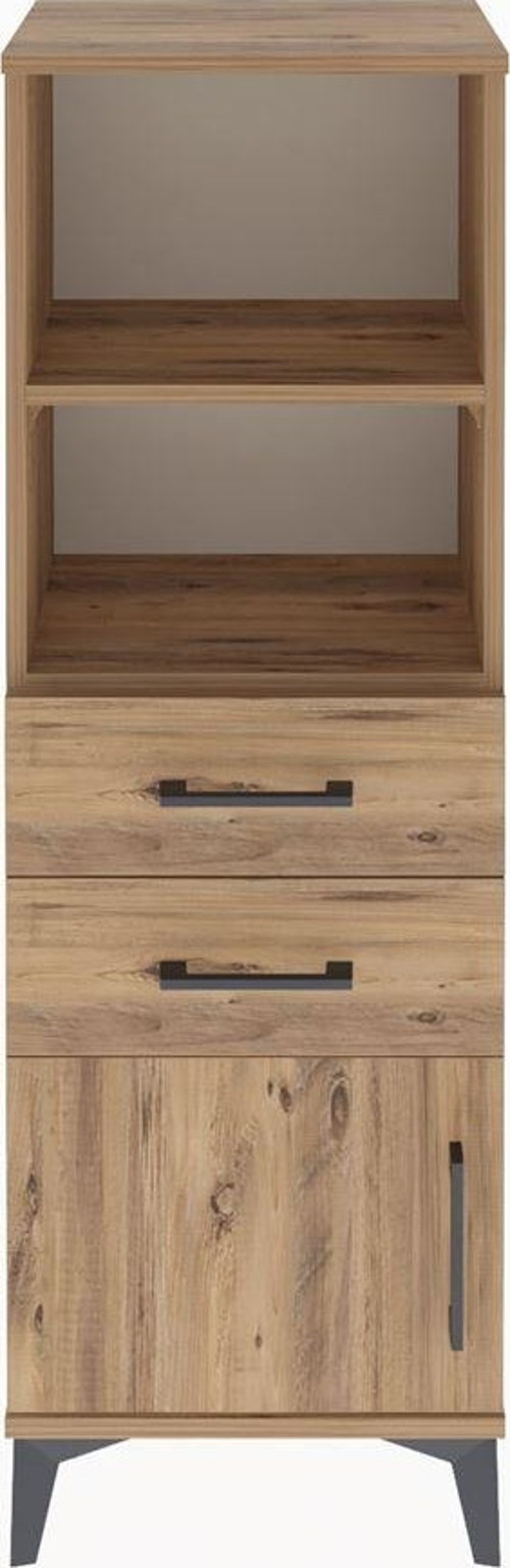 Arges Dolap 2 Raflı 2 Çekmeceli Tek Kapaklı 44x30x134 Çam-Çam