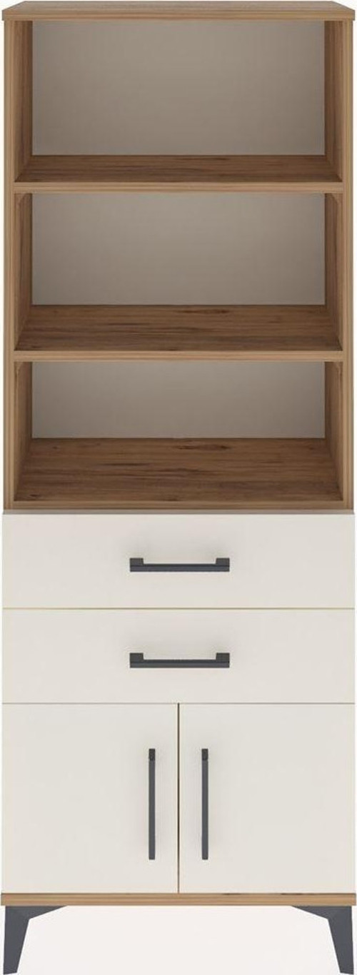 Arges Dolap 3 Raflı 2 Çekmeceli 2 Kapaklı 60x30x163 Çam-Aytaşı